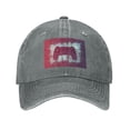 thumbnail image 1 of DouZhe Adjustable Washed Cotton Baseball Cap - Game Controller Prints Vintage Dad Hat Unisex Sports Caps (Gray), 1 of 6