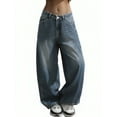 thumbnail image 4 of EMMIOL Women's Baggy Barrel Jeans Y2K Vintage Wide Leg Jeans Mid Waist 90s Hip Hop Boyfriend Fit Denim Pants, 4 of 5