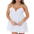 thumbnail image 1 of Robe Mini Sans Manches à Volants Bretelles Spaghetti Col en V Profond Robe Courte Dos Nu Sexy Robe Débardeur, 1 of 6