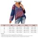 thumbnail image 2 of Blusa informal para mujer transpirable agradable a la piel cómoda con estampado floral con cordón cuello en V para ir de compras a la oficina ANGGREK Otros, 2 of 5