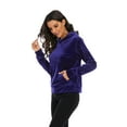 thumbnail image 2 of FANNYC Women's Loose Casual Velour Tracksuit Hoodie Sweatshirt Sweater Running Activewear Long Sleeve Jogging Sports Jacket Coat Top,Black/Blue/ Red/Purple, 2 of 6