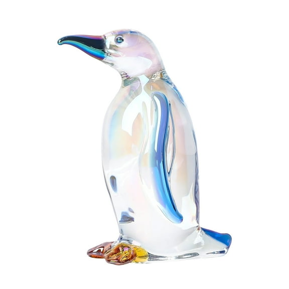 1pcs Crystal Penguin Figurines Decor Gifts for Women Men Cute Penguin Statues Collectibles Animal Blown Glass Sculpture Home Table Decoration，Style 3 Blue