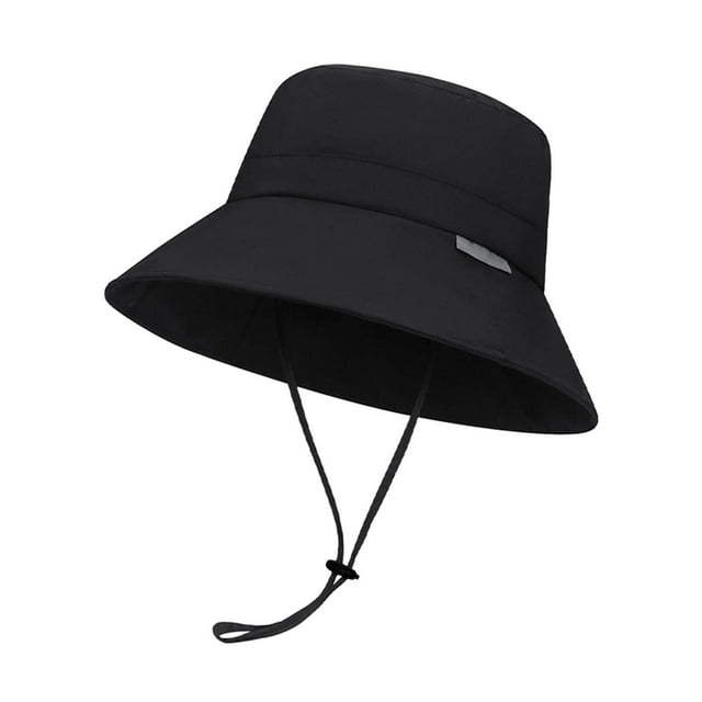 Sombrero para el sol con ala plegable para hombres y mujeres con tiras reflectantes, ajustable para adultos y pesca. Negro