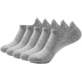 thumbnail image 3 of SERISIMPLE Women Thin Bamboo Ankle Sock Low Cut No Show Running Arch Support Socks 5 Pairs (Grey, Medium), 3 of 3