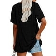 thumbnail image 3 of Black S WIZUTIZ Corset Tops for Women up to 30% Off Sports Comfy Summer-Beach Plus Size Tshirt Short Sleeve Cotton Soft Ladies Tops Trendy Crew Neck T-shirt Elegant Plus Tshirts Loose Fit Solid Shirt, 3 of 5