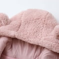 thumbnail image 4 of Kids Girl Pink Plush Onesie - Bear Ear Hooded Full Zip Warm Skin-Friendly Winter Fall Outfit 0-12 Months,Size 9 Months, 4 of 9