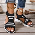 thumbnail image 3 of Dakaela Womens Walking Sandals Orthopedic Spring Summer Beach Vacation Casual Shoes Open Toe Slip on Plantar Fasciitis Platform Slides Size 6-10 Black, 3 of 7