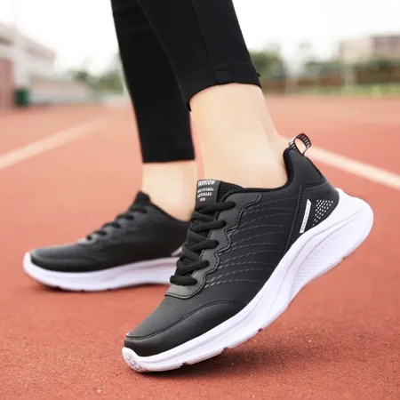 

Women‘s Lace-up Running Sneakers Outdoor Sports Shoes Black Casual Shoes