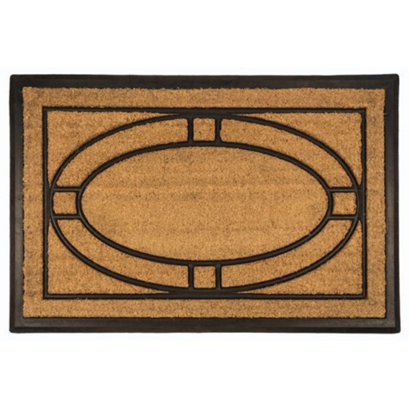 Entryways Ellipse Recycled Rubber and Coir Door Mat