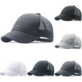 thumbnail image 2 of MYG Men Plain Trucker Hat Mesh Back Baseball Cap Solid Visor Mesh Hats Breathable, 2 of 7