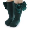thumbnail image 3 of Newborn Baby Girls Knee High Socks Bow Long Stockings Infants Toddlers Ruffled Socks School Uniform Leggings, 3 of 6