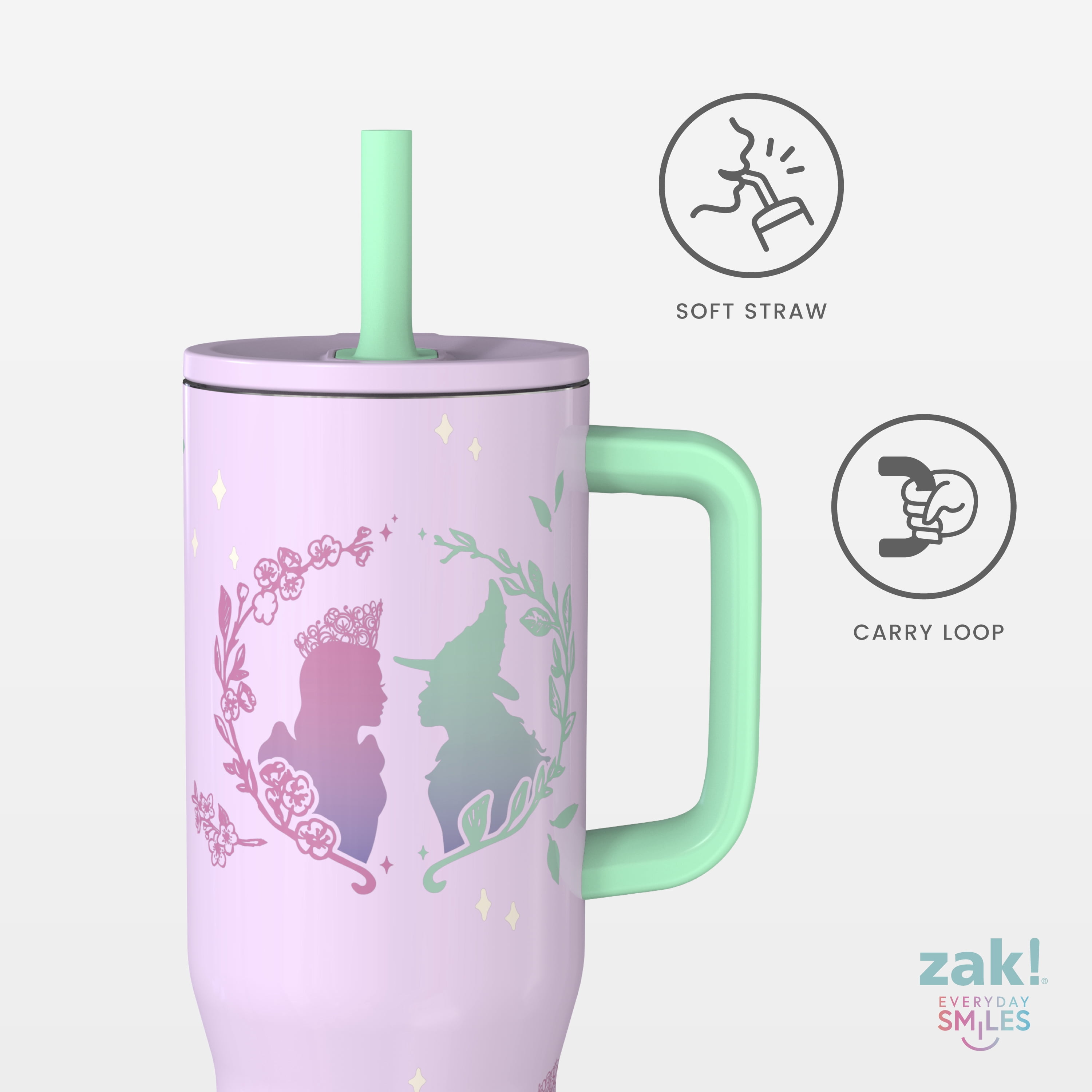 Zak Designs 30oz Wicked Double Wall Stainless Steel Vaccuum Insulated Sutton Straw Tumbler