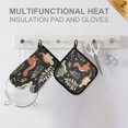 thumbnail image 4 of Yayeee Oven Mitts and Pot Holder Set of 4 Heat Resistant Kitchen Gloves Baking Hot Pad, Gray Dinosaur, 4 of 5