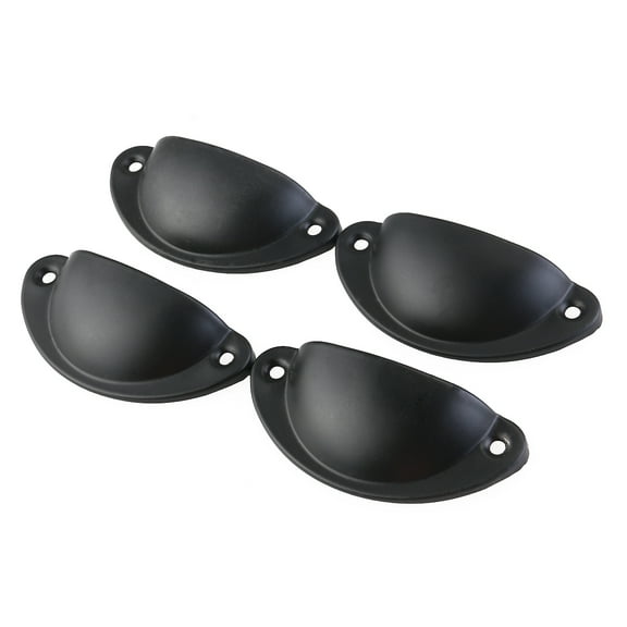 MLINS 4pcs Vintage Decorative Door Drawer Pull Handle Metal Semicircle Knobs (Black)