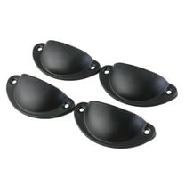 MLINS 4pcs Vintage Decorative Door Drawer Pull Handle Metal Semicircle Knobs (Black)