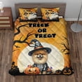 thumbnail image 2 of Trick or Treat Pomeranian Needs Candy Happy Halloween Night Quilt Bedding Set Pom Dog Lover Gifts 1 Blanket Bed Cover 2 Pillowcases - 02020, 2 of 5