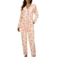 thumbnail image 2 of ASFGIMUJ Womens Pajama Sets 2 Piece Long Sleeve Sleepwear Soft Button Down Pjs Lounge Set S-XXL, 2 of 4