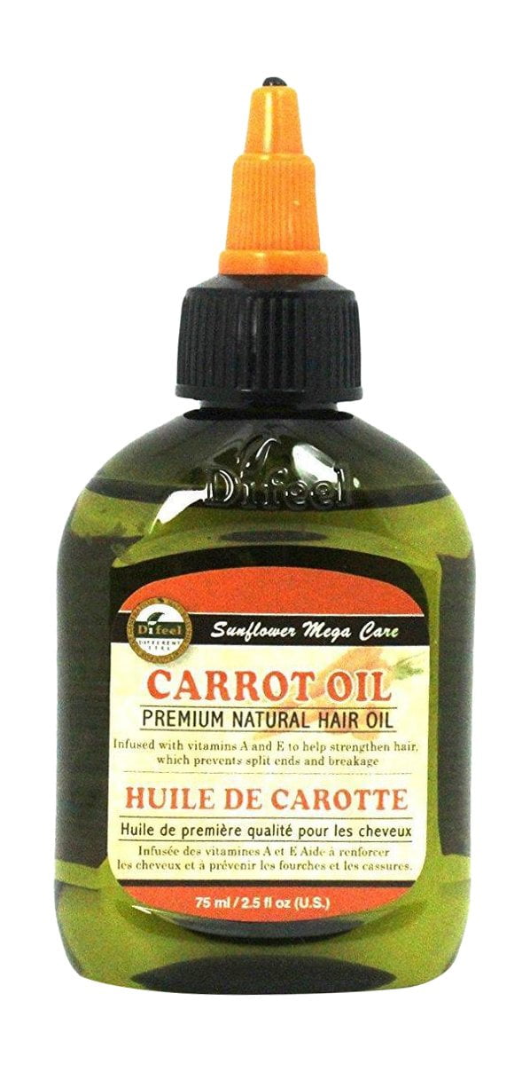 Difeel Premium Mega Care Natural Hair Oil - Carrot Oil with Vitamins a and E 2.5 oz