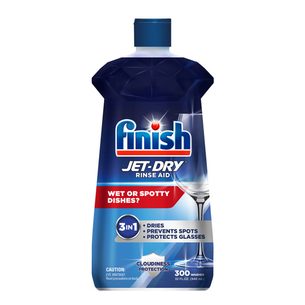 Finish JetDry Rinse Aid, 16oz, Dishwasher Rinse Agent and Drying Agent