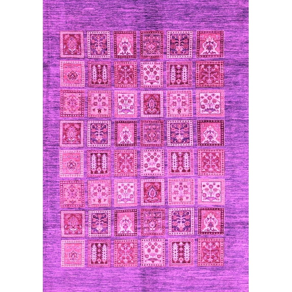 Ahgly Company Indoor Rectangle Abstract Pink Modern Area Rugs, 2' x 5'