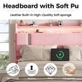 thumbnail image 5 of NEGYLIM Floating Bed Frame Full Size with LED Lights, Easy to Assemble, Metal Platform Bed with Storage Headboard, No Box Spring Needed, Pink, 5 of 12