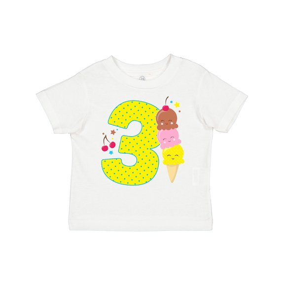 Inktastic Ice Cream Third Birthday Blue Boys or Girls Toddler T-Shirt