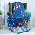 thumbnail image 4 of Christmas Soft Flannel Fleece Throw Blanket, Jolly Snowman Party Winter Happy Cartoon Nursery Kids Style Illustration, Cozy Plush for Indoor and Outdoor Use, 50" x 60", Multicolor, by Ambesonne, 4 of 5