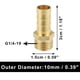 thumbnail image 5 of 1uds 10mm 1/4" BSP Macho Rosca Adaptador Latón  para MANguera Accesorio Conector, 5 of 7
