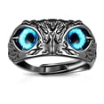 thumbnail image 2 of Anillo de ojo de búho, anillo abierto de Animal Retro, anillo de búho ajustable para mujeres, niñas, hombres, anillo, joyería, accesorios para dedos, 2 of 5