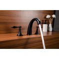 thumbnail image 5 of Grifo de lavabo de baño generalizado de 8 pulgadas, negro mate, 3 agujeros, 2 manijas, baño moderno/tocador, 5 of 5