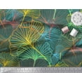 thumbnail image 2 of Soimoi Green Cotton Duck Fabric Artistic Leaves Printed Fabric 1 Yard 42 Inch Wide, 2 of 3