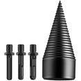 thumbnail image 1 of Firewood Log Splitter Drill Bit Set, Carbon Steel Multifunction Screw Splitting Durable Cutter High Speed Log Splitter Wood Splitter Drill Tool Wood Divider Cone Drill Efficient Bit (32mm), 1 of 7