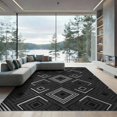 thumbnail image 2 of ODIKA 8'x10' Washable Area Rug Durable, Non-Slip Geometric Interlocking Shapes Symmetrical Grey Abstract Alfombras for Living Room, Under Sectional, Family, 2 of 7