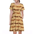 thumbnail image 1 of Disketp Dachshund Dog Puppy para Vestido de Manga Corta para Mujeres, Vestidos de Verano para Mujeres, Casual y Holgado para la Playa, 1 of 6