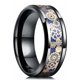 thumbnail image 1 of Anillo de fibra de carbono para boda de tungsteno con borde biselado de ranura de Color dorado de 8mm para hombre, anillo de acero inoxidable con rueda de engranaje Punk para hombre Tan Jianjun unisex, 1 of 2