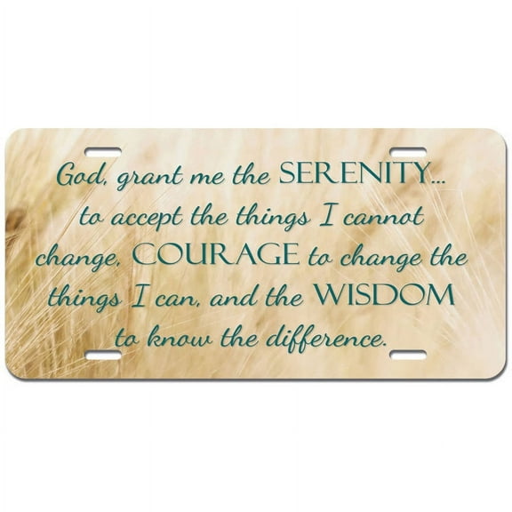 Serenity Prayer Novelty Metal Vanity License Tag Plate
