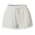 thumbnail image 1 of MELDVDIB Pantalones cortos casuales de algodón de talla grande para mujer, pantalones cortos de cintura elástica cómodos con cordón, pantalones cortos de verano con bolsillos (S-5XL), ¡Liquidación de, 1 of 3