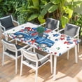 thumbnail image 2 of Independence Day Table Cloths for 5 Foot Rectangle Tables, Farmhouse American Flag Truck Star Love Patio Waterproof Elastic Fitted Tablecloths, Washable Rectangular Table Cover for Camping, 2 of 8