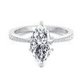 thumbnail image 2 of Fiji - Moissanite Marquise Cut Lab Diamond Engagement Ring with Sidestones, 2 of 4