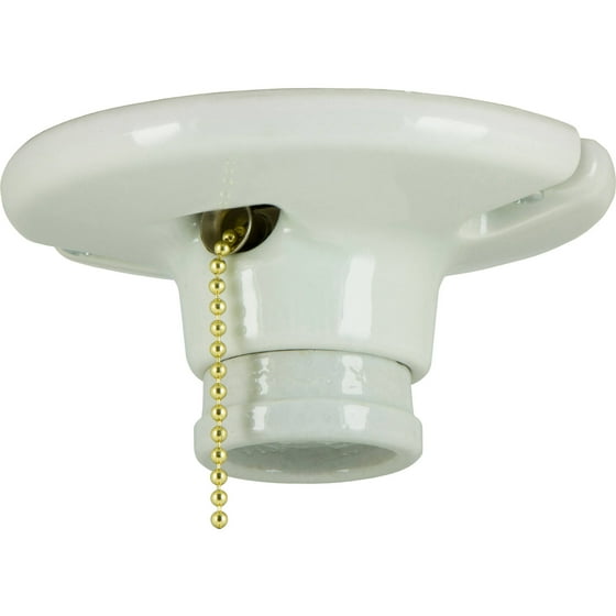 GE Medium Base Porcelain Lampholder with Pull Chain, 18303 ... GE Medium Base Porcelain Lampholder with Pull Chain, 18303 ...