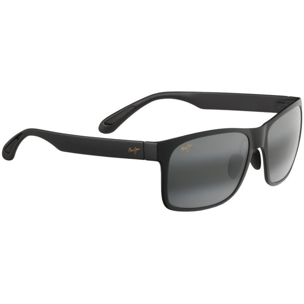 Gafas de sol Maui Jim Red Sands, polarizadas, color negro mate, tamaño grande
