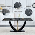 thumbnail image 6 of Sudica Marble Dining Table 70" Modern Kitchen Dining Room Table with MDF Faux Marble Table Top, Black U-Shape Base, 6 of 7