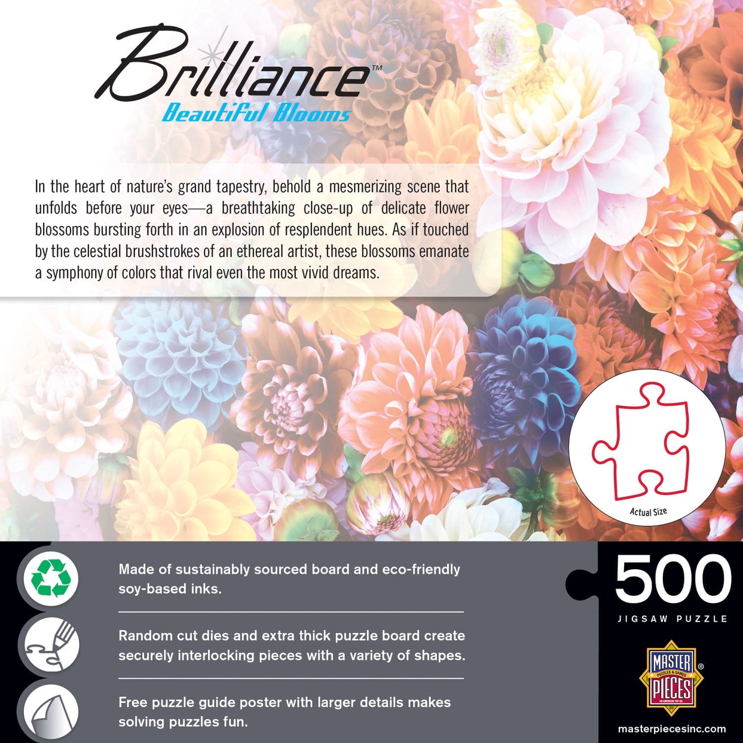 MasterPieces 500 Piece Jigsaw Puzzle - Beautiful Blooms - 15"x21"