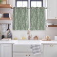 thumbnail image 2 of Dark Green Botanical Kitchen Curtains Window Panels, Pastoral Elegant Spring Floral Insulated Window Treatment Curtain, Grommet Curtains for Bedroom/Living Room/Bathroom, 2 Piece 42"Wx54"L, 2 of 8
