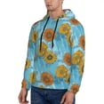 thumbnail image 2 of KLL Sunflowers Print Mens Hoodie Long Sleeve Casual Pullover Hooded Sweatshirt Fashion Drawstring Hoodies with Pocket-X-Large, 2 of 6