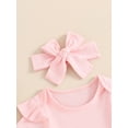 thumbnail image 4 of Suealasg Baby Girl Clothes 3 6 12 18 Months Short Sleeve Ribbed Romper + Suspender Skirt + Headband Set 3Pcs Newborn Summer Outfits, 4 of 6