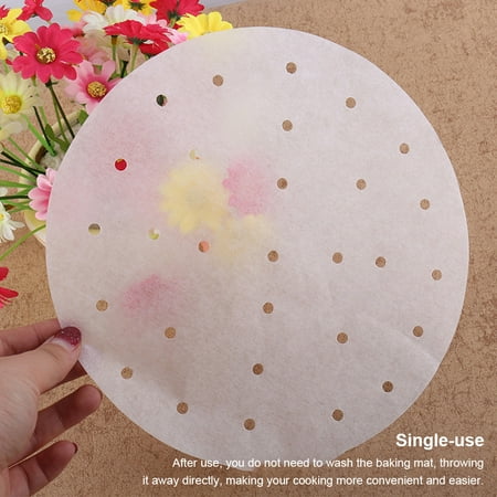 

100pcs Baking Mats Cooking Non-stick Waterproof Temperature Resistance Air Fryer Papers Single-use Microwave Oven Sheets 18CM