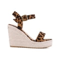 thumbnail image 4 of VIcKIAVIcKI Sandalias de plataforma para mujer con cuña y correa al tobillo, sandalias con punta abierta, color caqui, talla 9, 4 of 5