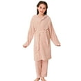 thumbnail image 1 of XASZHN Pyjamas pour Filles Automne et Hiver Robe Corail pour Enfants Peignoir de Maison Rose 11-12 Ans, 1 of 3