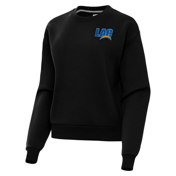 Women's  Antigua  Black Los Angeles Chargers Victory Pullover Sweatshirt